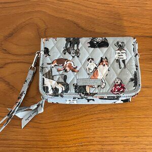 Vera Bradley Wristlet Wallet Dog Show Print RFID Missing Crossbody Strap